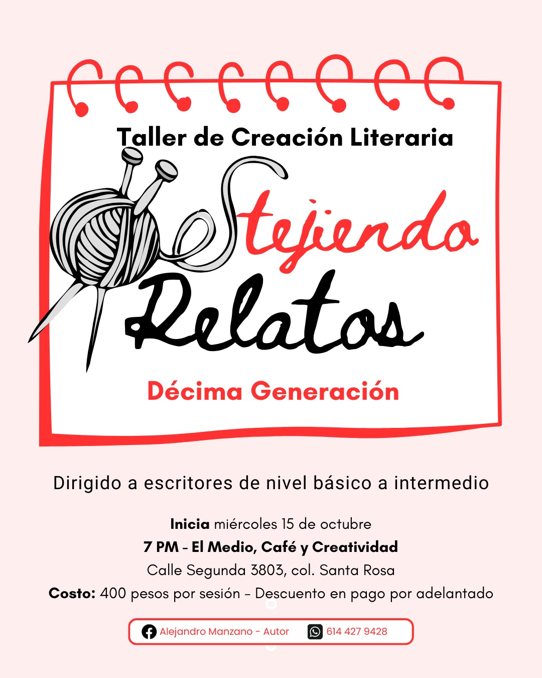 ¿Te gusta escribir? ¡Anota! Vuelve 'el taller de los premios'; Tejiendo Relatos 10